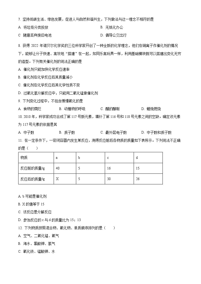 山东省济宁市部分学校2022-2023学年九年级上学期期中化学试题(含答案)第2页