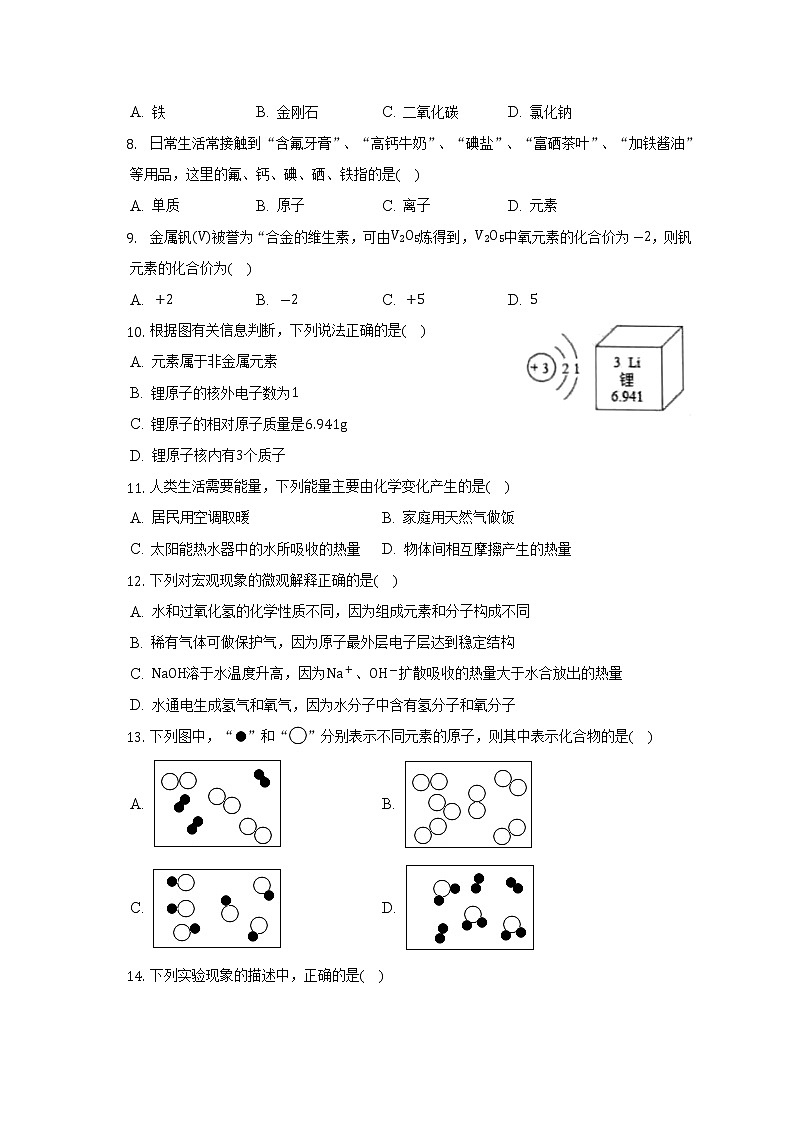 山东省青岛市李沧区实验初级中学2022-2023学年九年级上学期期中化学试卷(含答案)02