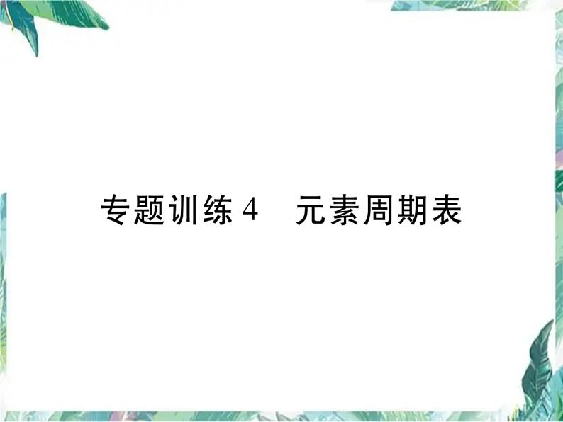 最新人教版九年级化学上册课件：第三单元 专题训练4 元素周期表第1页