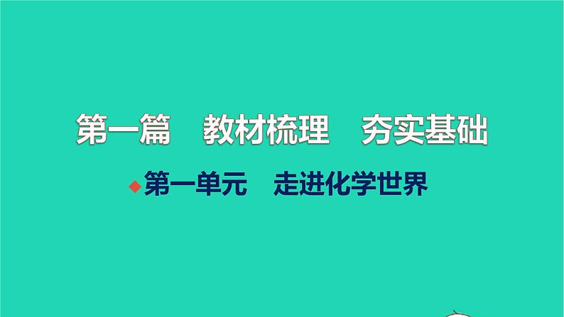 全国版2022中考化学第一篇教材梳理夯实基础第一单元走进化学世界讲本课件第1页