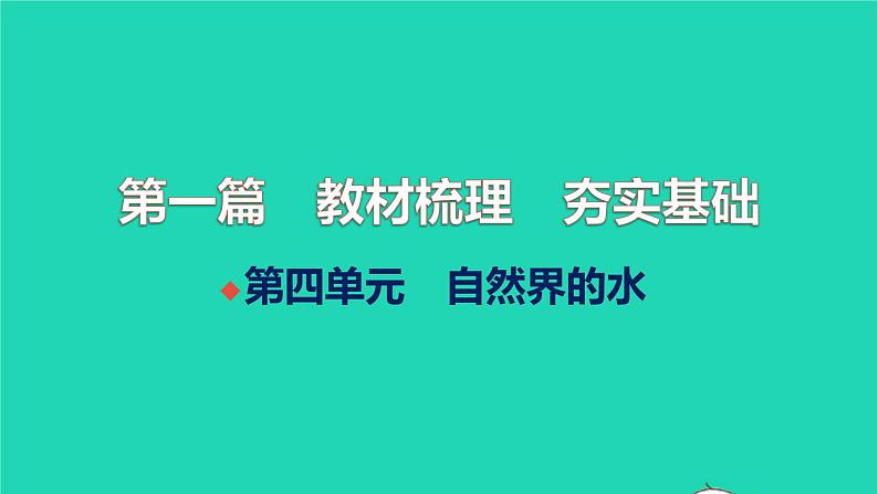 全国版2022中考化学第一篇教材梳理夯实基础第四单元自然界的水讲本课件01