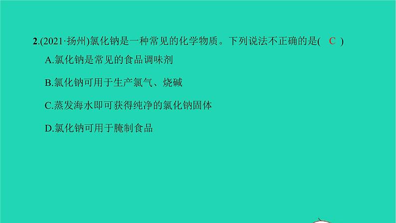 全国版2022中考化学第一篇教材梳理夯实基础第十一单元盐化肥第1课时生活中常见的盐练本课件03