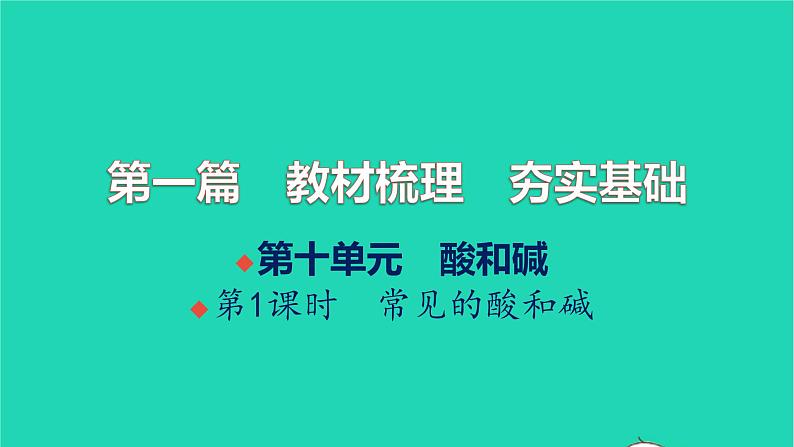 全国版2022中考化学第一篇教材梳理夯实基础第十单元酸和碱第1课时常见的酸和碱讲本课件01