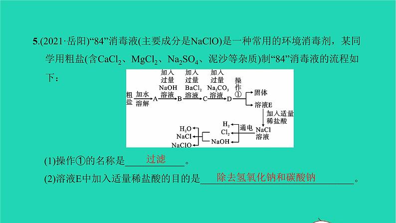 全国版2022中考化学第二篇专题突破能力提升专题五化学工艺流程分析练本课件07