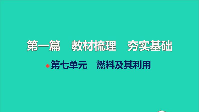 全国版2022中考化学第一篇教材梳理夯实基础第七单元燃料及其利用练本课件01