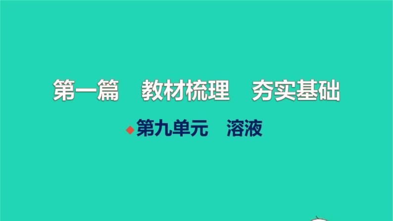 全国版2022中考化学第一篇教材梳理夯实基础第九单元溶液练本课件01