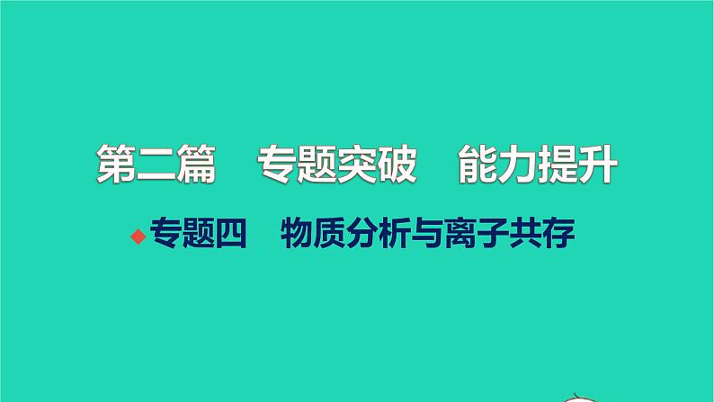 全国版2022中考化学第二篇专题突破能力提升专题四物质分析与离子共存练本课件01