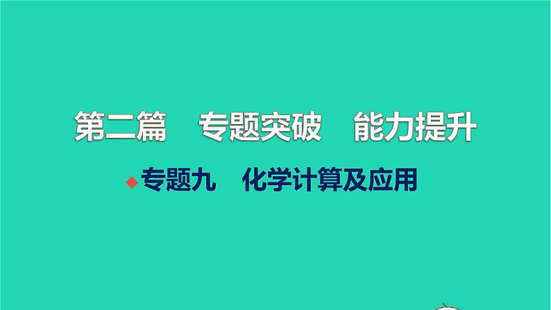 全国版2022中考化学第二篇专题突破能力提升专题九化学计算及应用练本课件01