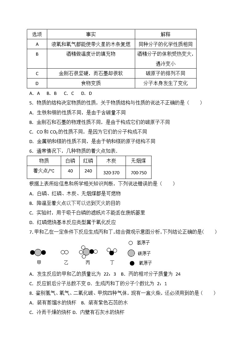 2021-2022学年人教版初中化学九年级上学期 期末考试模拟卷第2页