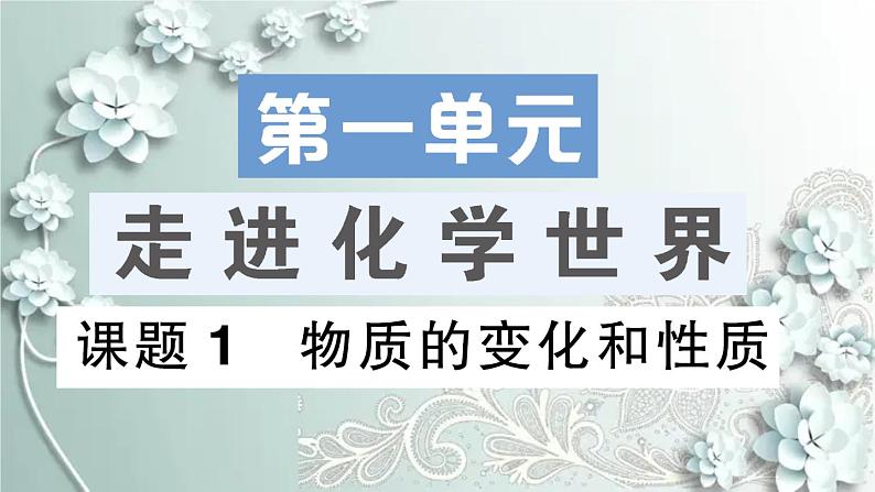 人教版化学九年级上册 课题1 物质的变化和性质 课件第1页