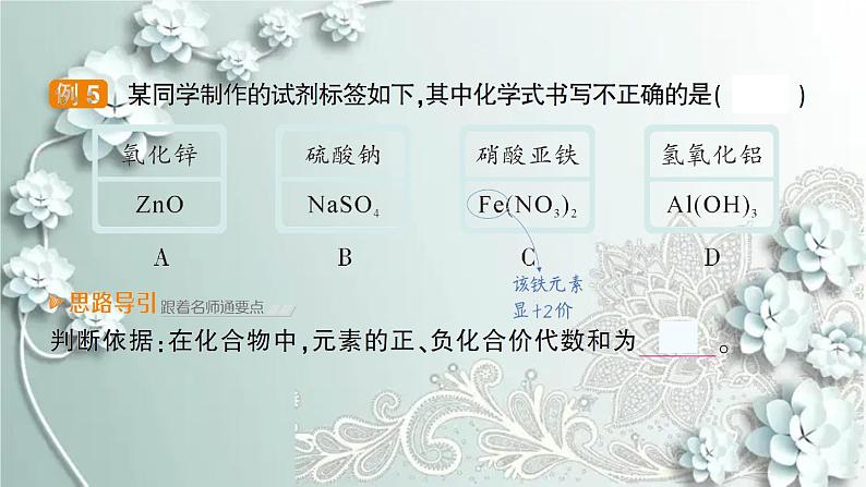 人教版化学九年级上册 课题4 化学式与化合价 课件第7页