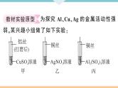 人教版九年级化学下册安徽习题讲评课件同步练习八单元金属和金属材料5实验突破一金属活动性顺序的探究