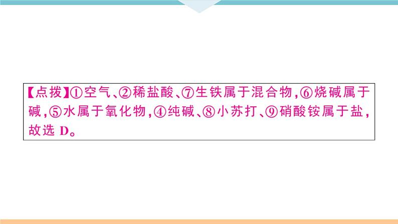 人教版九年级化学下册安徽习题讲评课件同步练习十一单元盐化肥小结与复习第5页