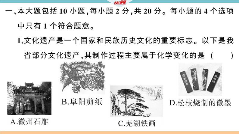 人教版九年级化学下册2020年安徽中考模拟卷第2页