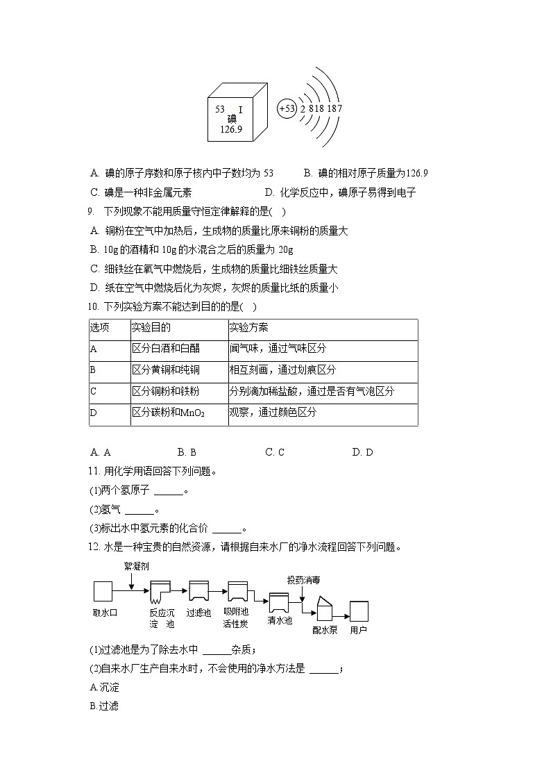 2021-2022学年吉林省通化市梅河口市九年级（上）期末化学试卷（含答案解析）第2页