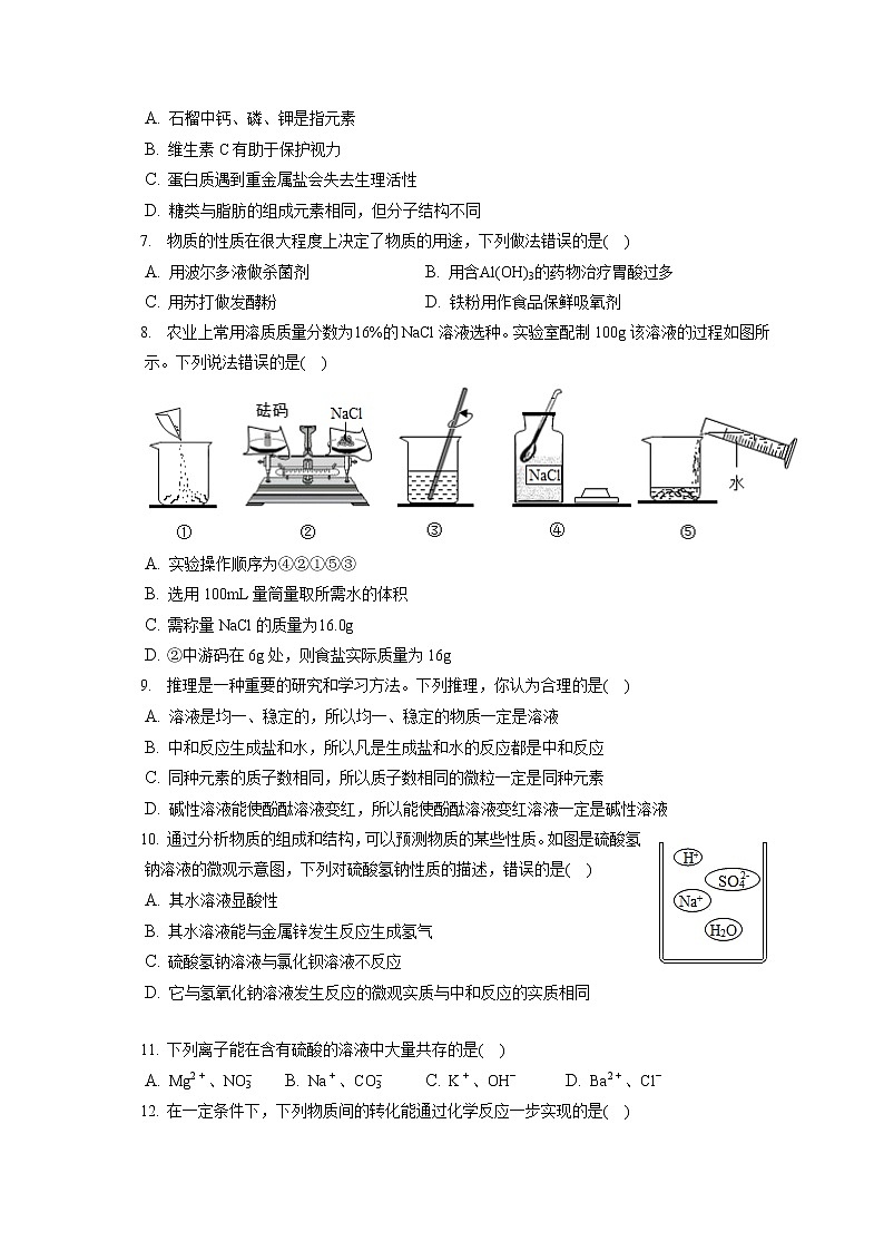 2021-2022学年山东省烟台市龙口市九年级（上）期末化学试卷（五四学制）（含详细答案解析）02