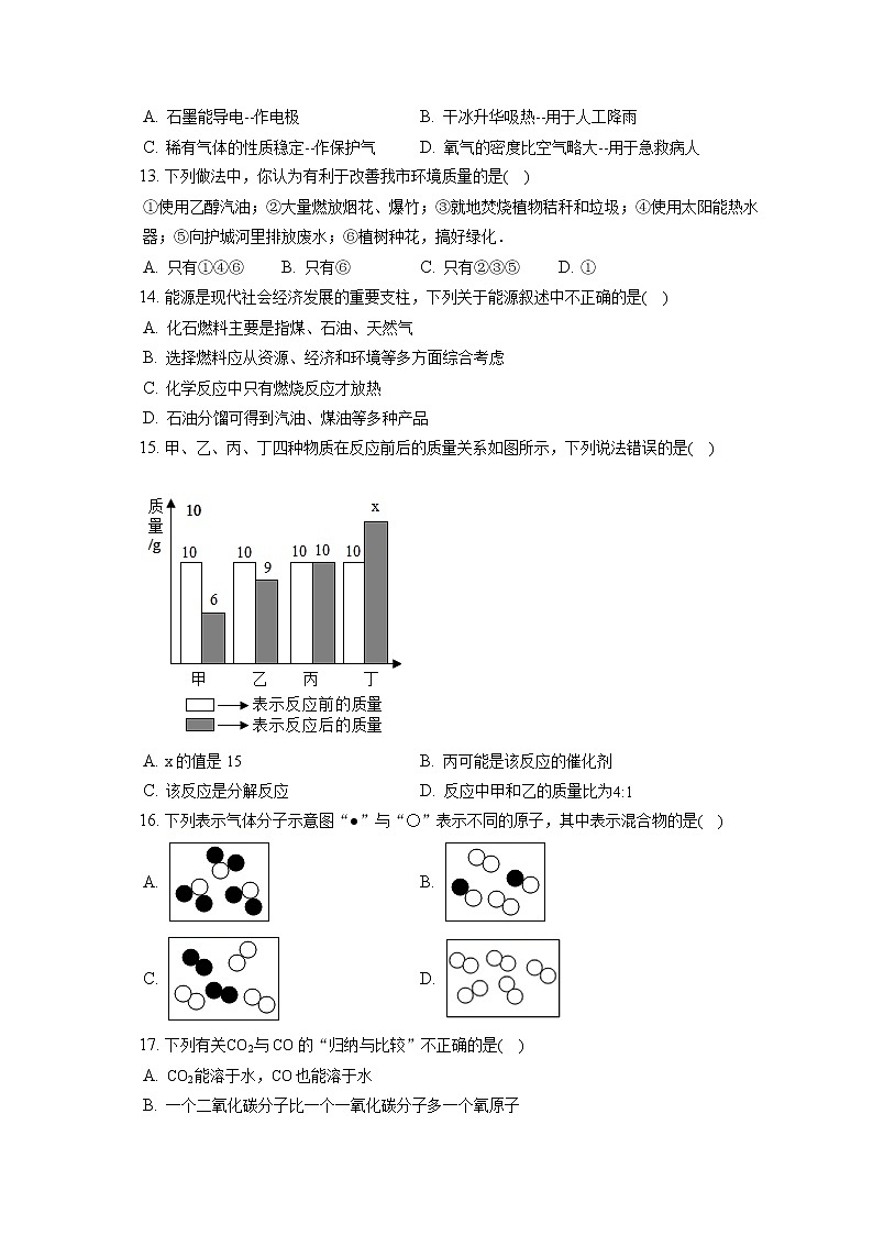 2021-2022学年黑龙江省鹤岗市绥滨县九年级（上）期末化学试卷（含答案解析）第3页