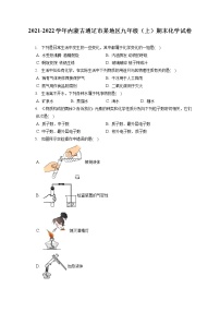 2021-2022学年内蒙古通辽市某地区九年级（上）期末化学试卷（含答案解析）