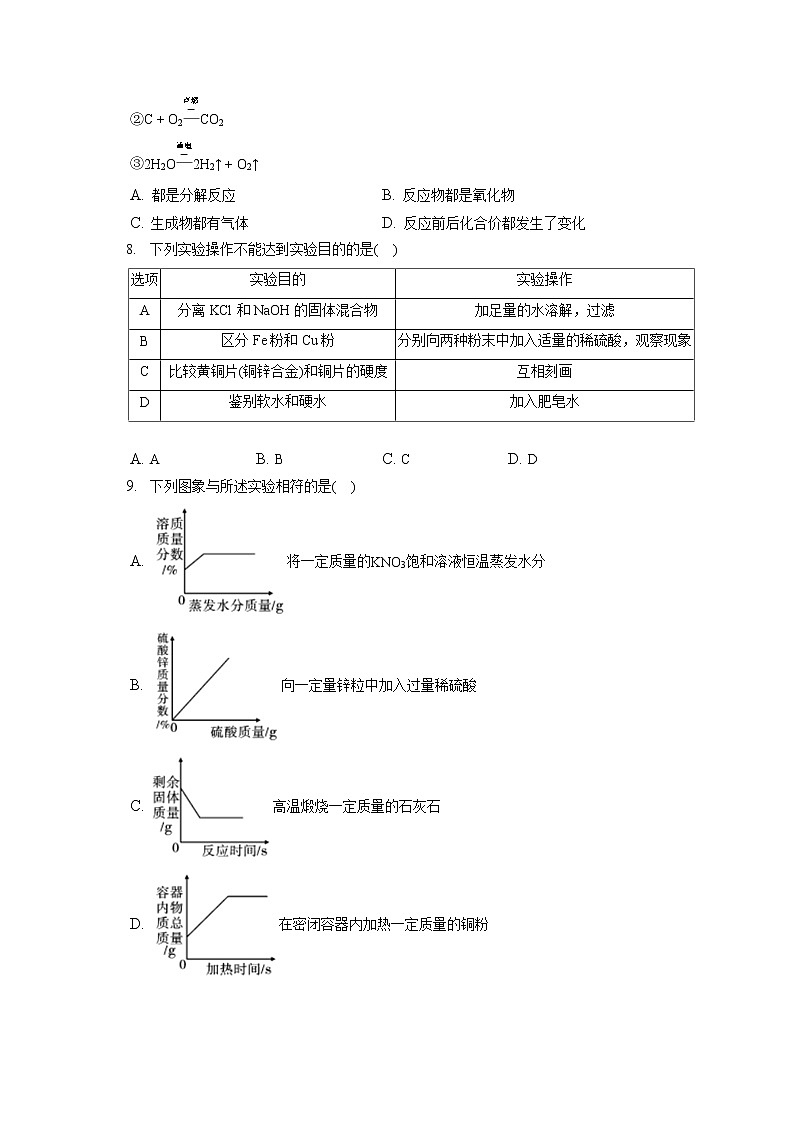 2021-2022学年陕西省咸阳市旬邑县底庙中学九年级（上）期末化学试卷（含答案解析）第2页