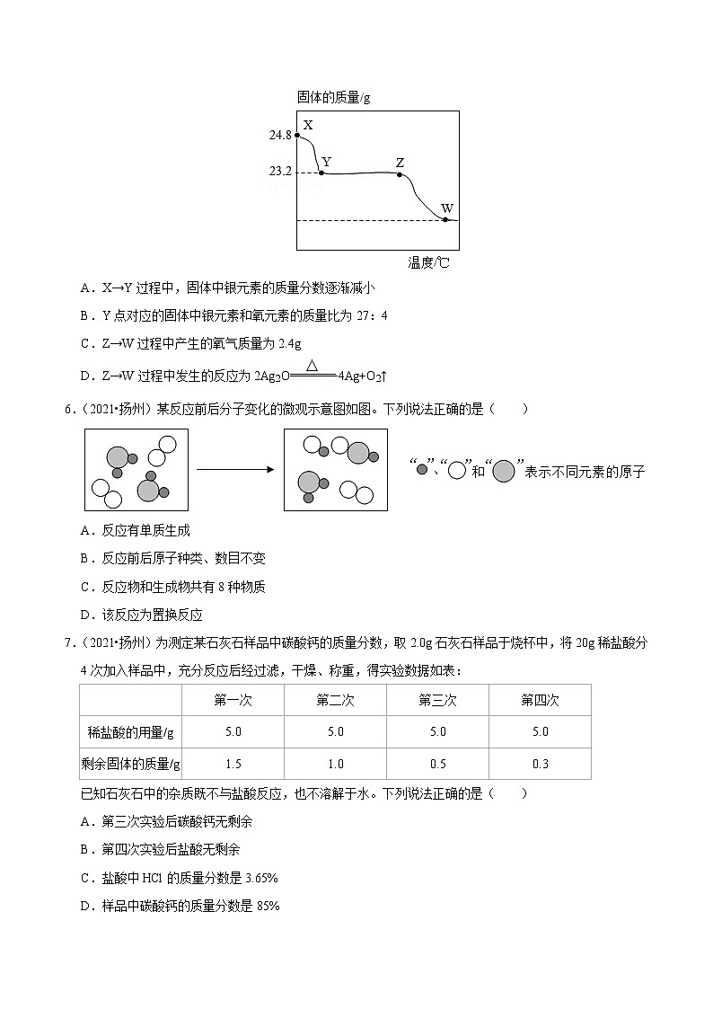 沪教版九年级化学上学期期末复习必刷题 江苏中考真题第2页