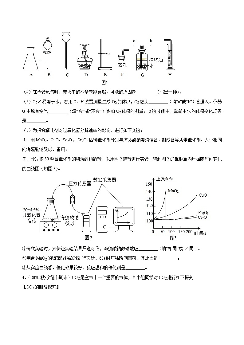 沪教版九年级化学上学期期末复习必刷题 探究性实验大题第3页