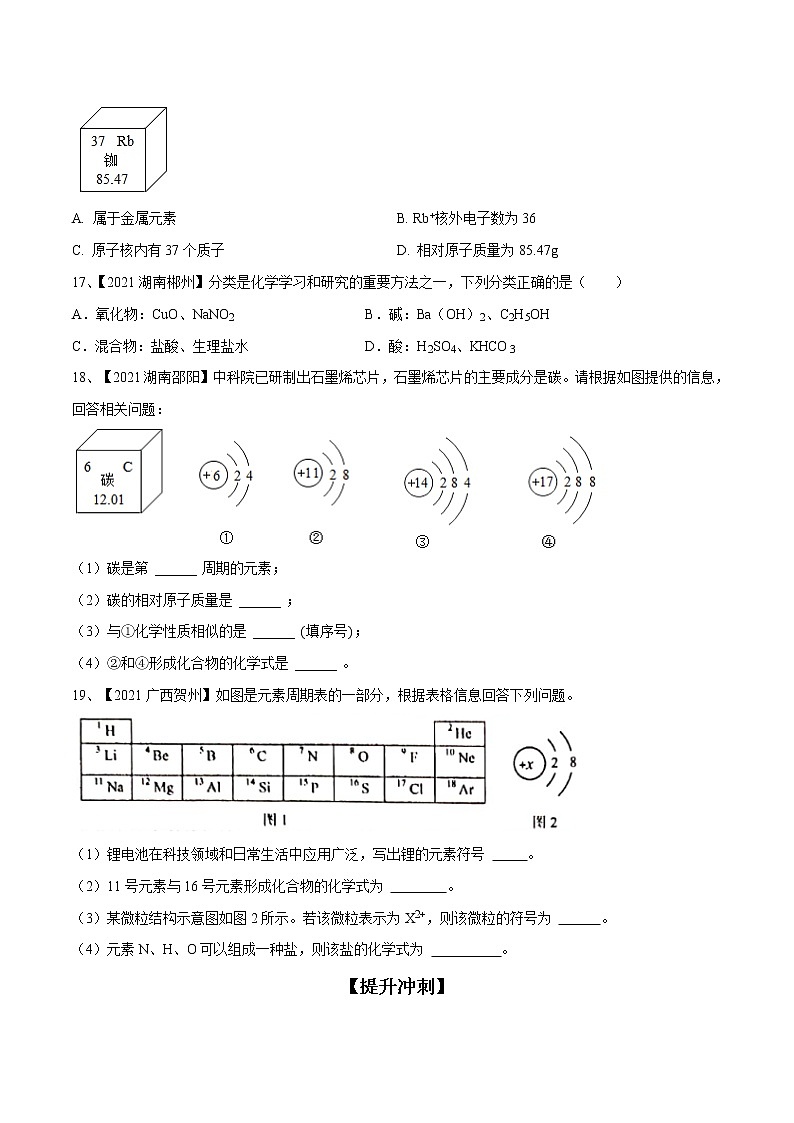 专题11 元素与物质分类（专题精练）-【满分之路】 中考化学一轮复习精讲精练(全国通用)（原卷版）第3页