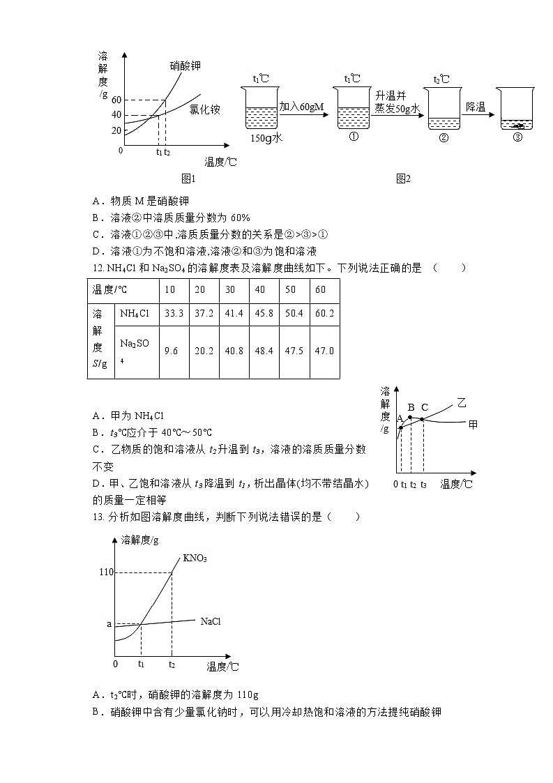 【同步练习】沪教版初三化学下册 第6章《溶解现象》6.3 物质的溶解性（课时练习）03