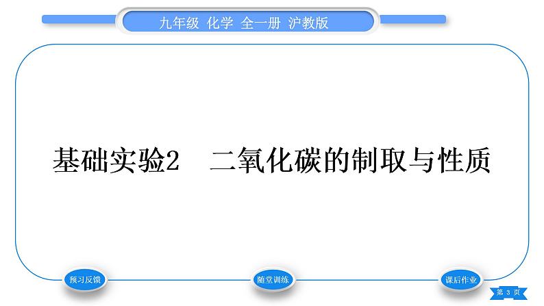 沪教版九年级化学上第2章身边的化学物质基础实验2二氧化碳的制取与性质习题课件03