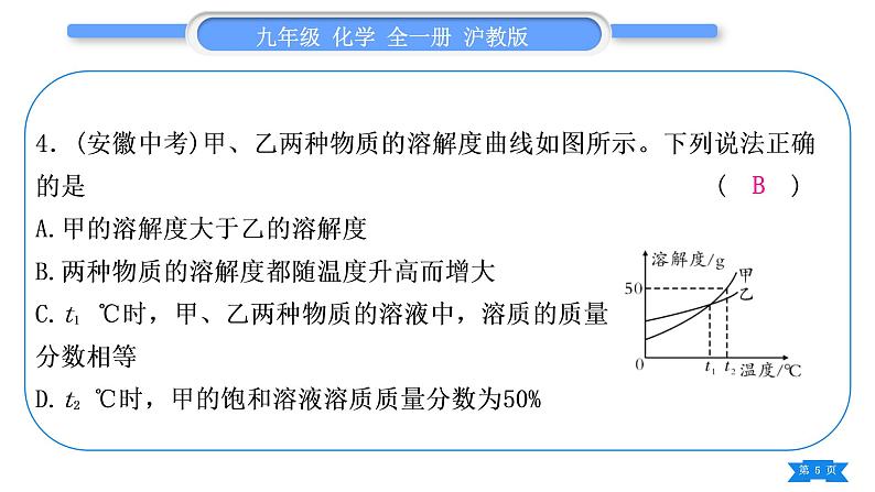 沪教版九年级化学下第6章溶解现象综合练习(第1～3节)习题课件第5页