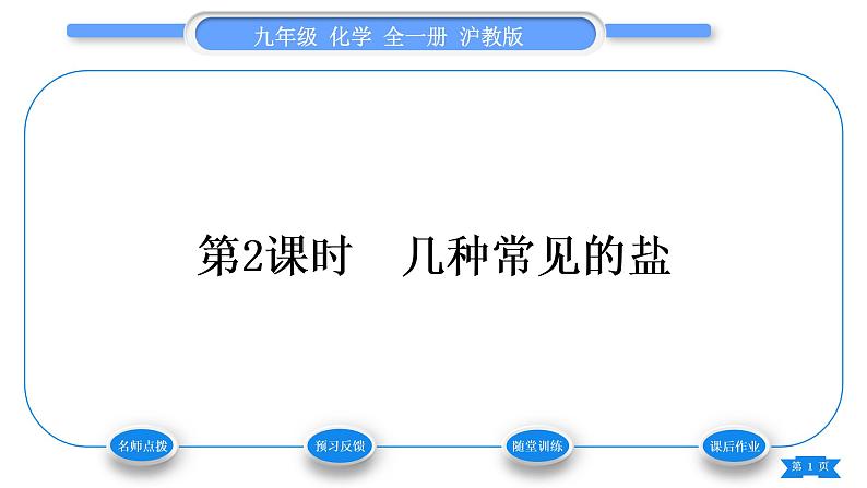 沪教版九年级化学下第7章应用广泛的酸、碱、盐第3节几种重要的盐第2课时几种常见的盐习题课件01