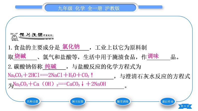 沪教版九年级化学下第7章应用广泛的酸、碱、盐第3节几种重要的盐第2课时几种常见的盐习题课件06