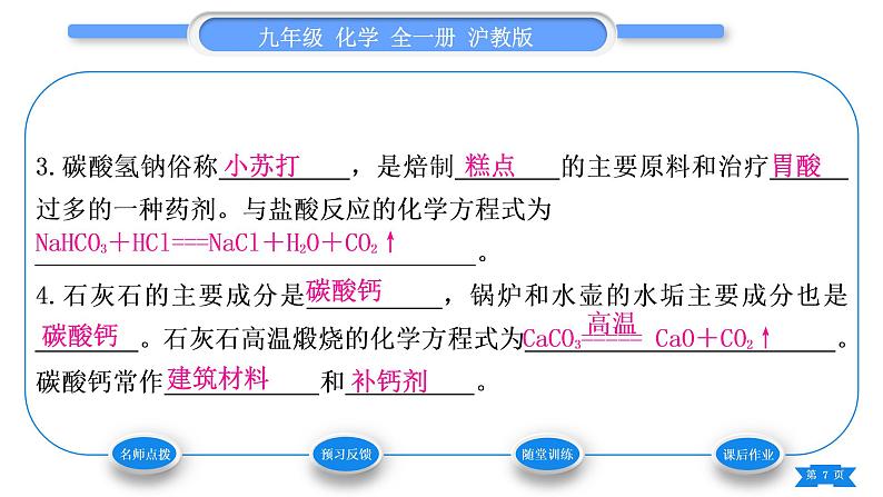 沪教版九年级化学下第7章应用广泛的酸、碱、盐第3节几种重要的盐第2课时几种常见的盐习题课件07