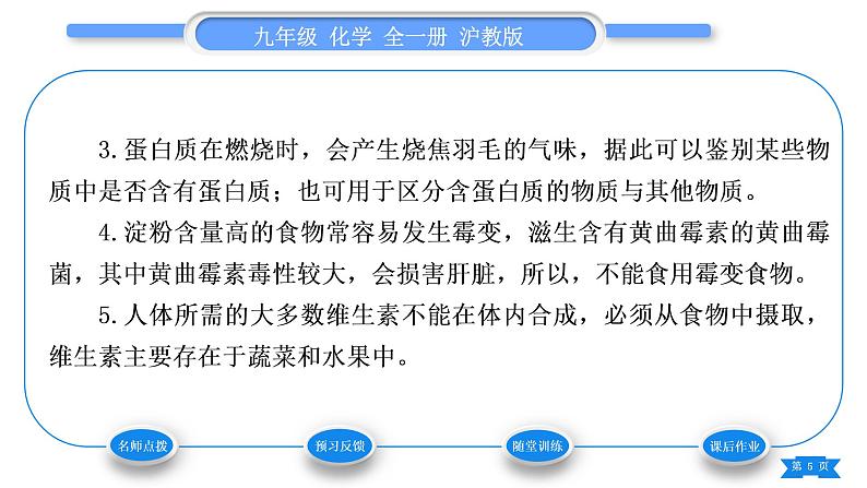 沪教版九年级化学下第8章食品中的有机化合物第3节蛋白质维生素习题课件05