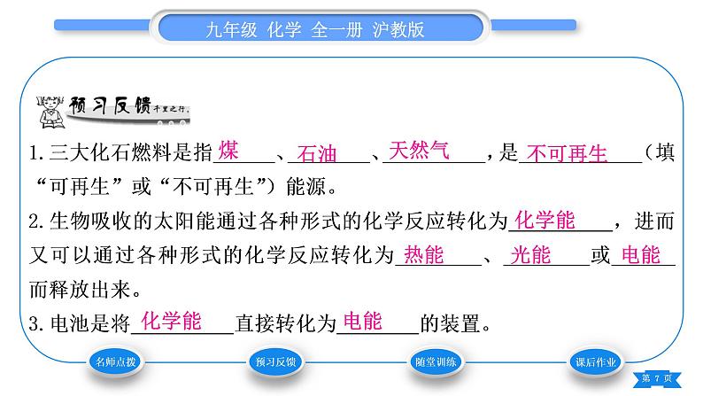 沪教版九年级化学下第9章化学与社会发展第1节能源的综合利用习题课件第7页