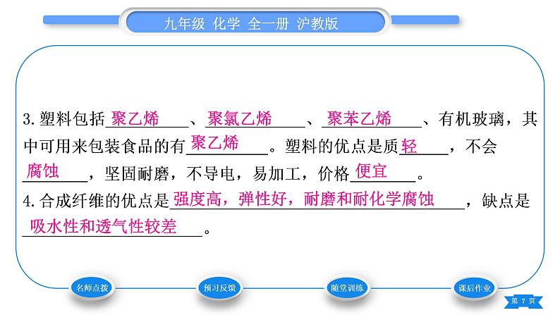 沪教版九年级化学下第9章化学与社会发展第2节新型材料的研制习题课件07