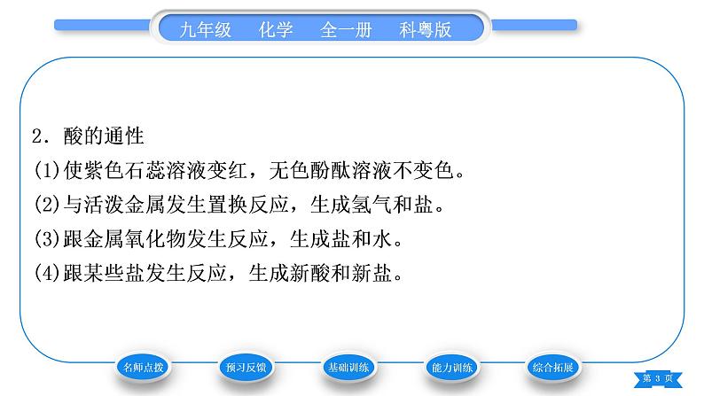 科粤版九年级化学下第八章常见的酸、碱、盐8.2常见的酸和碱第1课时常见的酸　稀酸的化学性质习题课件03