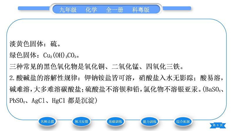 科粤版九年级化学下第八章常见的酸、碱、盐8.4常见的盐第2课时盐的化学性质习题课件第6页