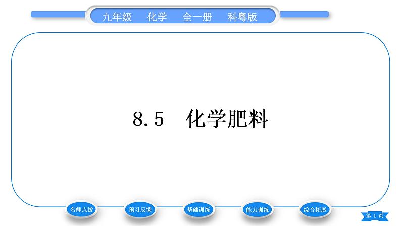 科粤版九年级化学下第八章常见的酸、碱、盐8.5化学肥料习题课件01