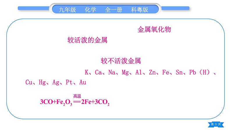 科粤版九年级化学下第六章金属知识归纳习题课件03