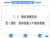 科粤版九年级化学下第七章溶液7.2物质溶解的量第1课时饱和溶液与不饱和溶液习题课件