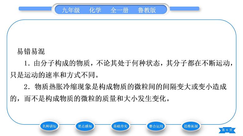 鲁教版九年级化学上第二单元探秘水世界第一节运动的水分子第1课时水的三态变化与水循环习题课件06