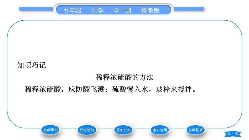 鲁教版九年级化学下第七单元常见的酸和碱第一节酸及其性质第1课时常见的酸习题课件05