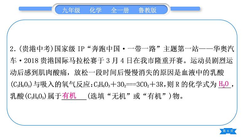 鲁教版九年级化学下第十单元化学与健康复习与提升习题课件第6页