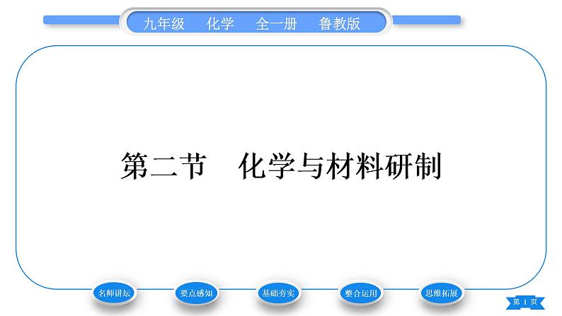 鲁教版九年级化学下第十一单元化学与社会发展第二节化学与材料研制习题课件第1页