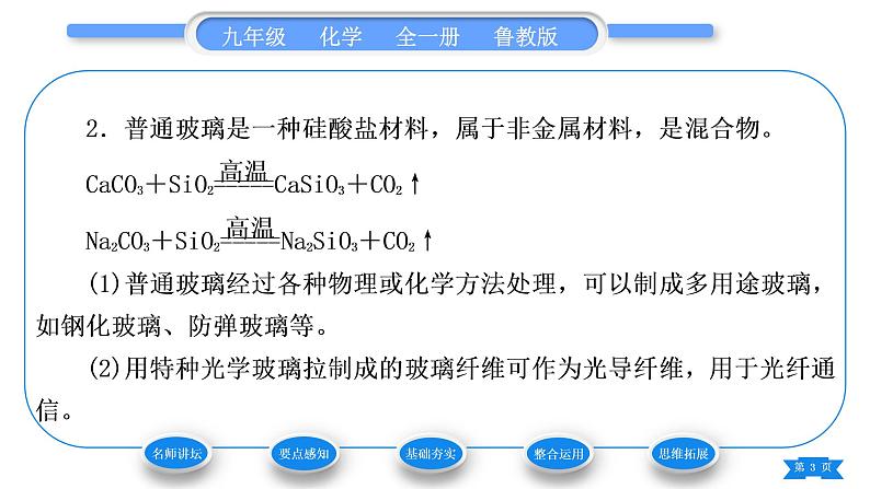 鲁教版九年级化学下第十一单元化学与社会发展第二节化学与材料研制习题课件第3页