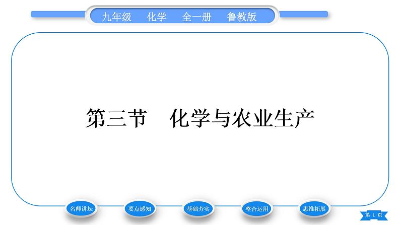 鲁教版九年级化学下第十一单元化学与社会发展第三节化学与农业生产习题课件01