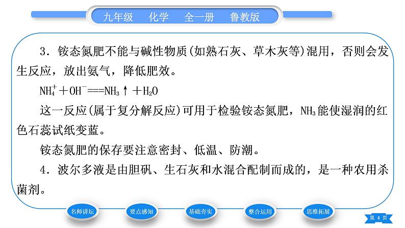鲁教版九年级化学下第十一单元化学与社会发展第三节化学与农业生产习题课件04