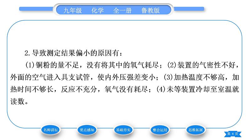 鲁教版九年级化学上第四单元我们周围的空气第一节空气的成分第1课时认识空气的组成习题课件04