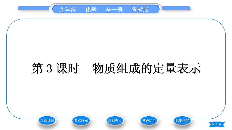 鲁教版九年级化学上第四单元我们周围的空气第3课时物质组成的定量表示习题课件第1页