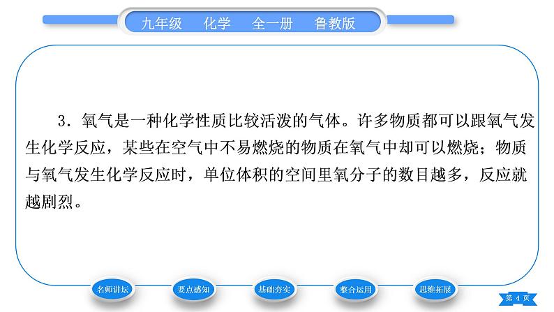 鲁教版九年级化学上第四单元我们周围的空气到实验室去：氧气的实验室制取与性质习题课件第4页